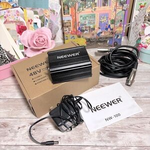 Neewer 48V Phantom Power Supply NW-100 Also Includes Adapter XLR Cable Open Box